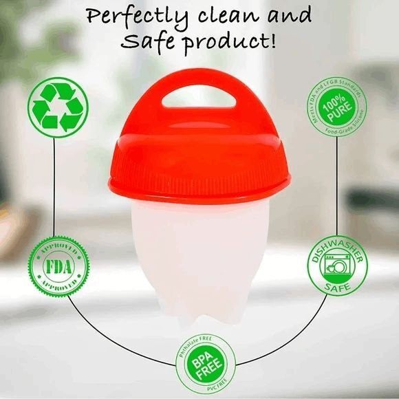 Silicone Egg Boiler Heat Resistant Cooking Cups - 6 Piece - Picture 9 of 14